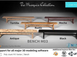 bench m03 - the marquis collection 3D 모델