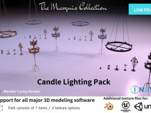 paket penerangan lilin - koleksi marquis Model 3D