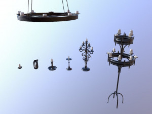 candle lighting pack - the marquis collection 3D Модель
