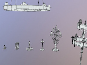 candle lighting pack - the marquis collection 3D Модель