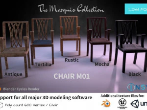 체어 m01 - 마르퀴스 컬렉션 3D 모델