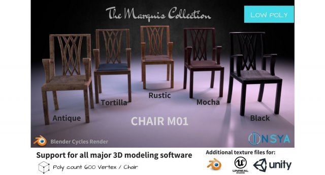 chair m01 3Dモデル .c4d .max .obj .3ds .fbx .stl .blend 