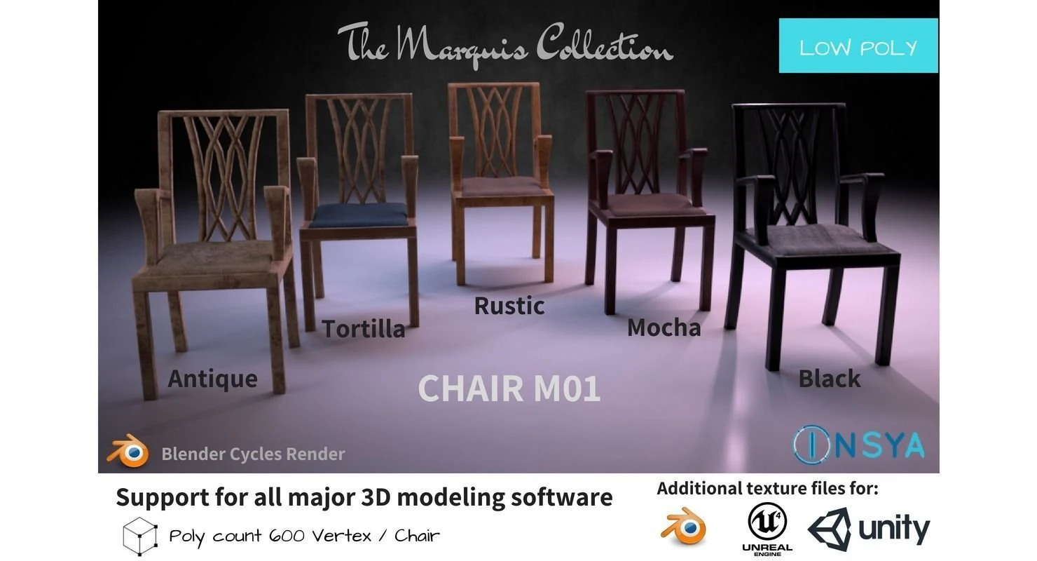 chair m01 3D Model .c4d .max .obj .3ds .fbx .stl .blend 