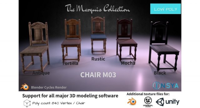 chair m03 - the marquis collection Modelo 3D .c4d .max .obj .3ds .fbx .stl .blend 