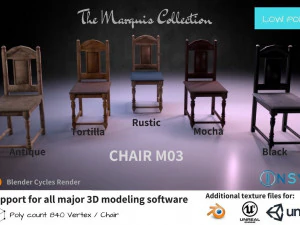 cadeira m03 - coleção marquês Modelo 3D