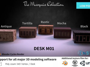 scrivania m01 - collezione marchese Modello 3D