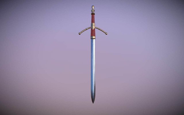 medieval great sword Model 3D .c4d .max .obj .3ds .fbx .stl .blend 