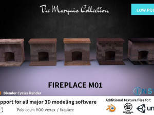 fireplace m01 - the marquis collection 3D 모델