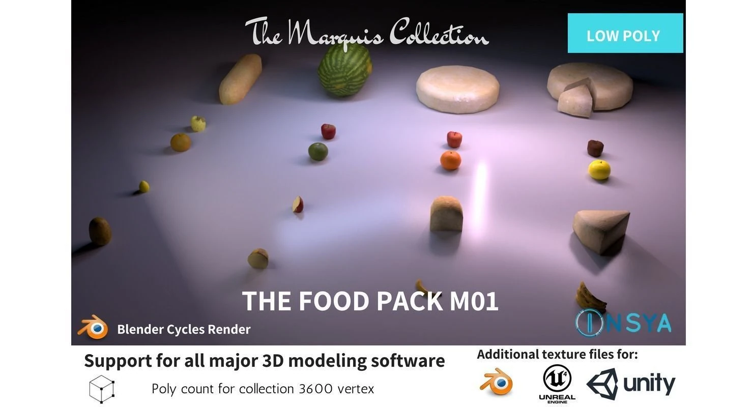 the food pack - the marquis collection 3D Model .c4d .max .obj .3ds .fbx .stl .blend 