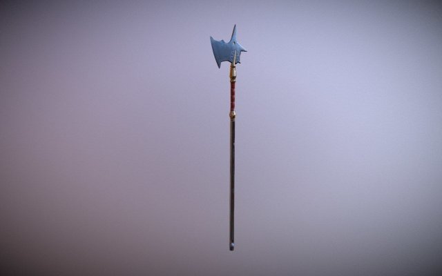 halberd 3D Model .c4d .max .obj .3ds .fbx .stl .blend 