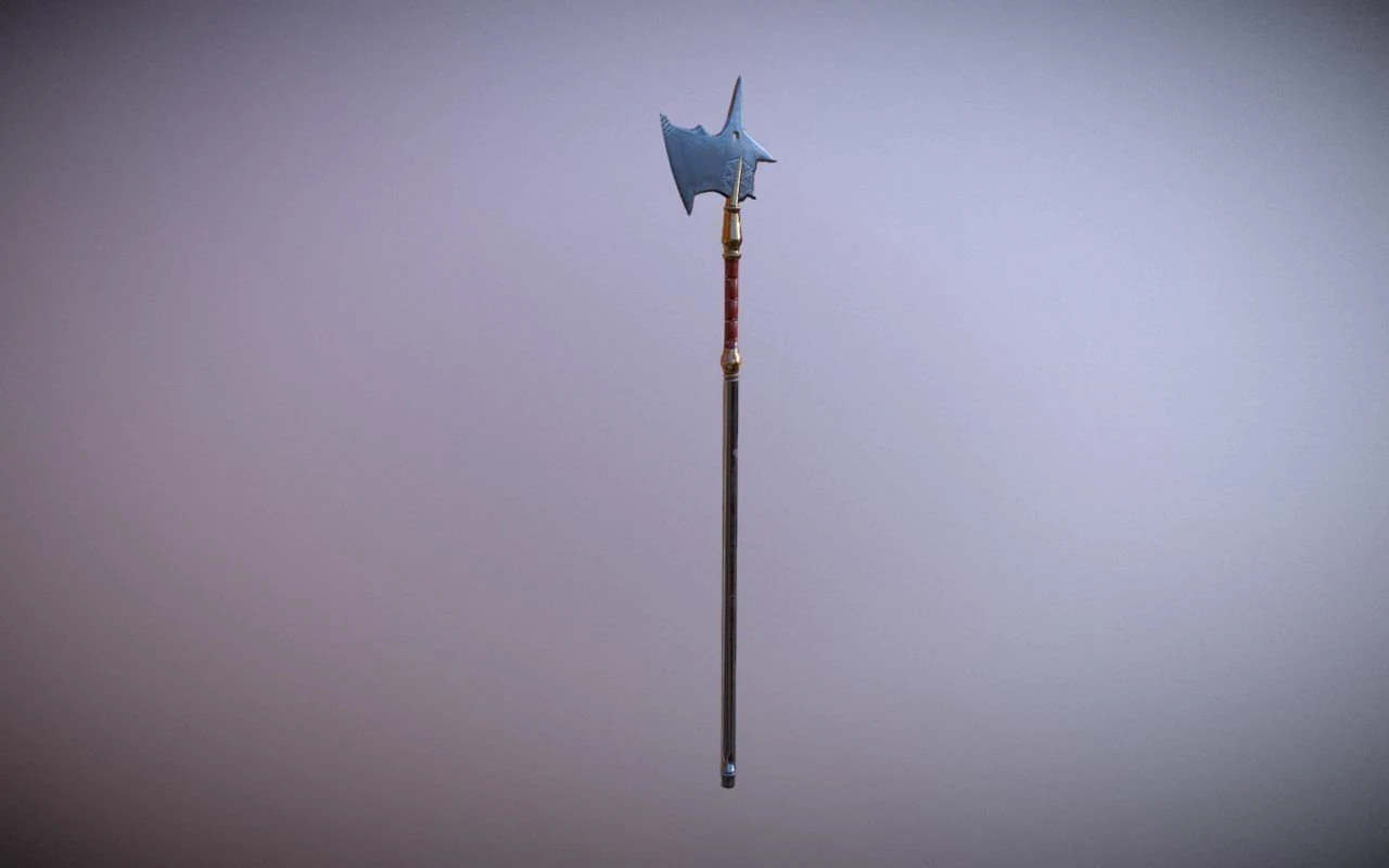 halberd 3D Model .c4d .max .obj .3ds .fbx .stl .blend