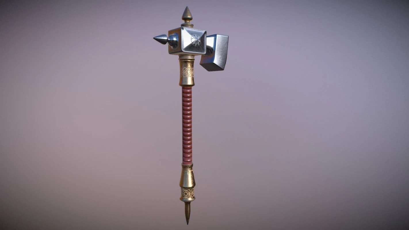 medieval hammer 3D Model .c4d .max .obj .3ds .fbx .stl .blend 