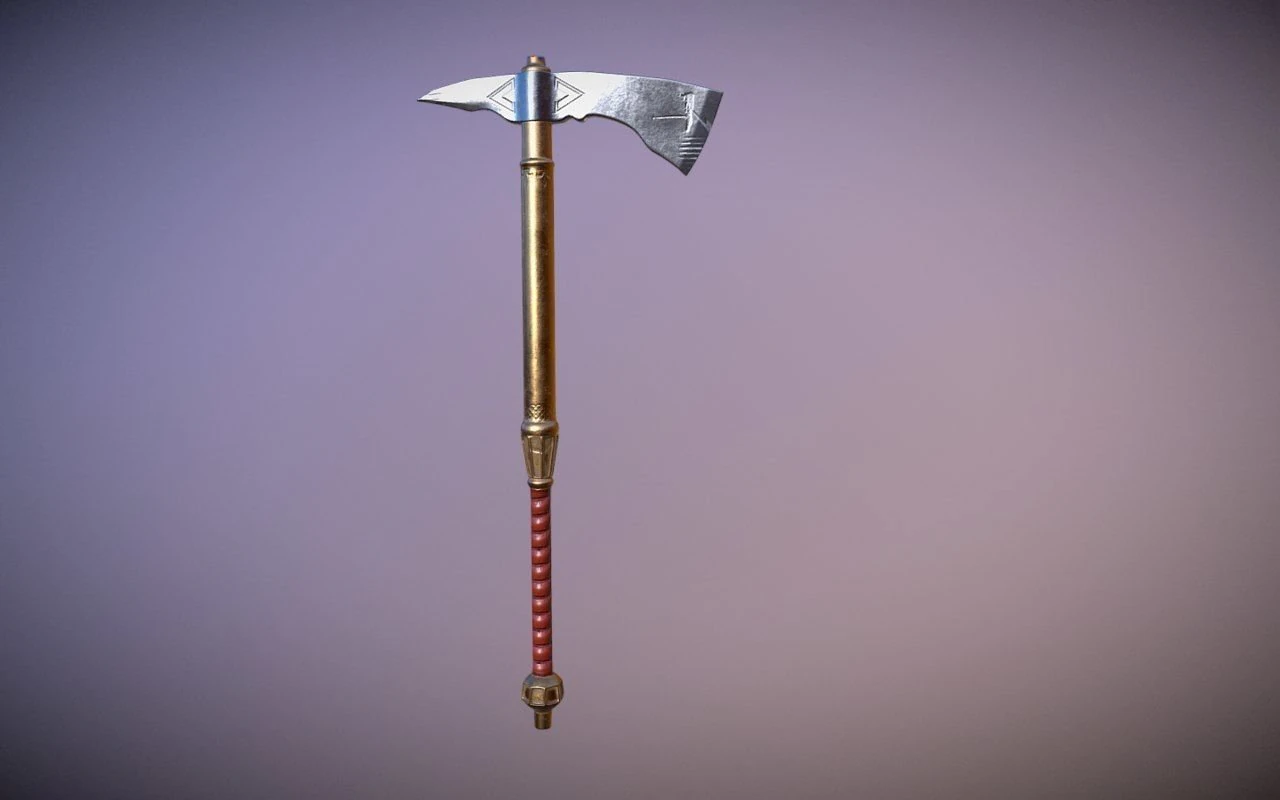 medieval hand axe 3D Model .c4d .max .obj .3ds .fbx .stl .blend 