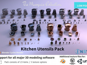 kitchen utensils pack - the marquis collection Model 3D