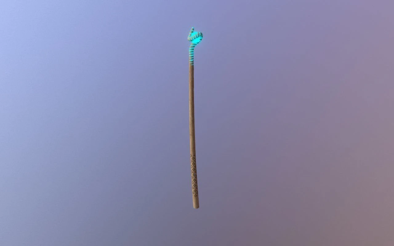 중세의 마술 지팡이 3D 모델 .c4d .max .obj .3ds .fbx .stl .blend 