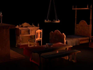 medieval bedroom asset pack 3D Model