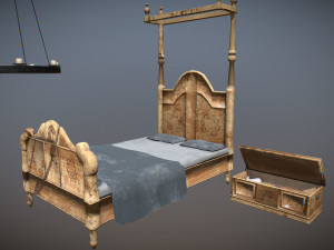 medieval bedroom asset pack Modello 3D