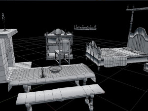medieval bedroom asset pack Modello 3D