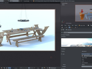 medieval dining table Model 3D