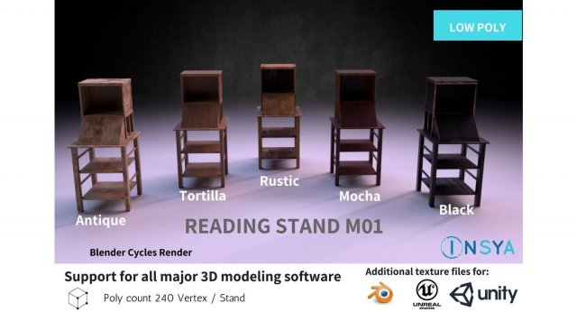 reading stand m01 - the marquis collection 3D 模型 .c4d .max .obj .3ds .fbx .stl .blend 