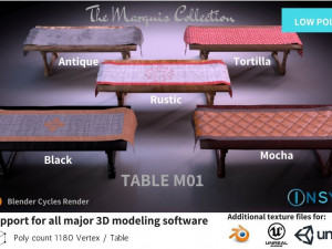 table m01 - the marquis collection 3D 모델