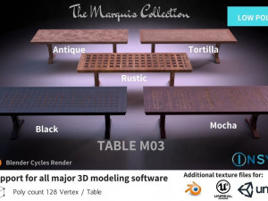 table m03 - the marquis collection 3D 모델
