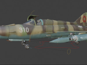 mig 21 - rigged animated - with interior - m1 3D Model