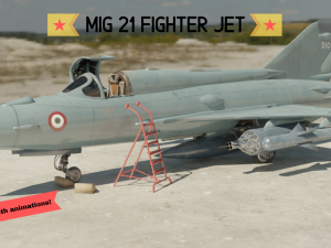 mig 21 - rigged animated - with interior - m2 3D 모델