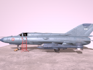 mig 21 - rigged animated - with interior - m2 3D Model
