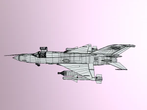 mig 21 - rigged animated - with interior - m3 3D Model