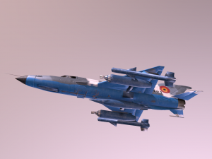 mig 21 - rigged animated - with interior - m3 3D Model
