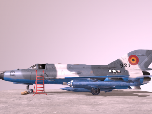 mig 21 - rigged animated - with interior - m3 3D Model