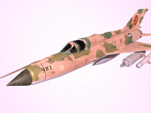 mig 21 - rigged animated - with interior - m4 3D Model