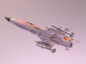 mig 21 - rigged animated - with interior - m4 3D 模型
