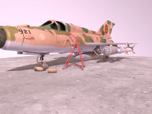 mig 21 - rigged animated - with interior - m4 3D Model