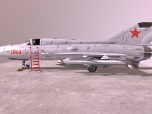 mig 21 - rigged animated - with interior - m5 Model 3D
