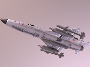mig 21 - rigged animated - with interior - m5 Model 3D
