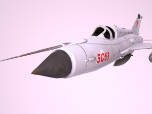mig 21 - rigged animated - with interior - m5 Model 3D