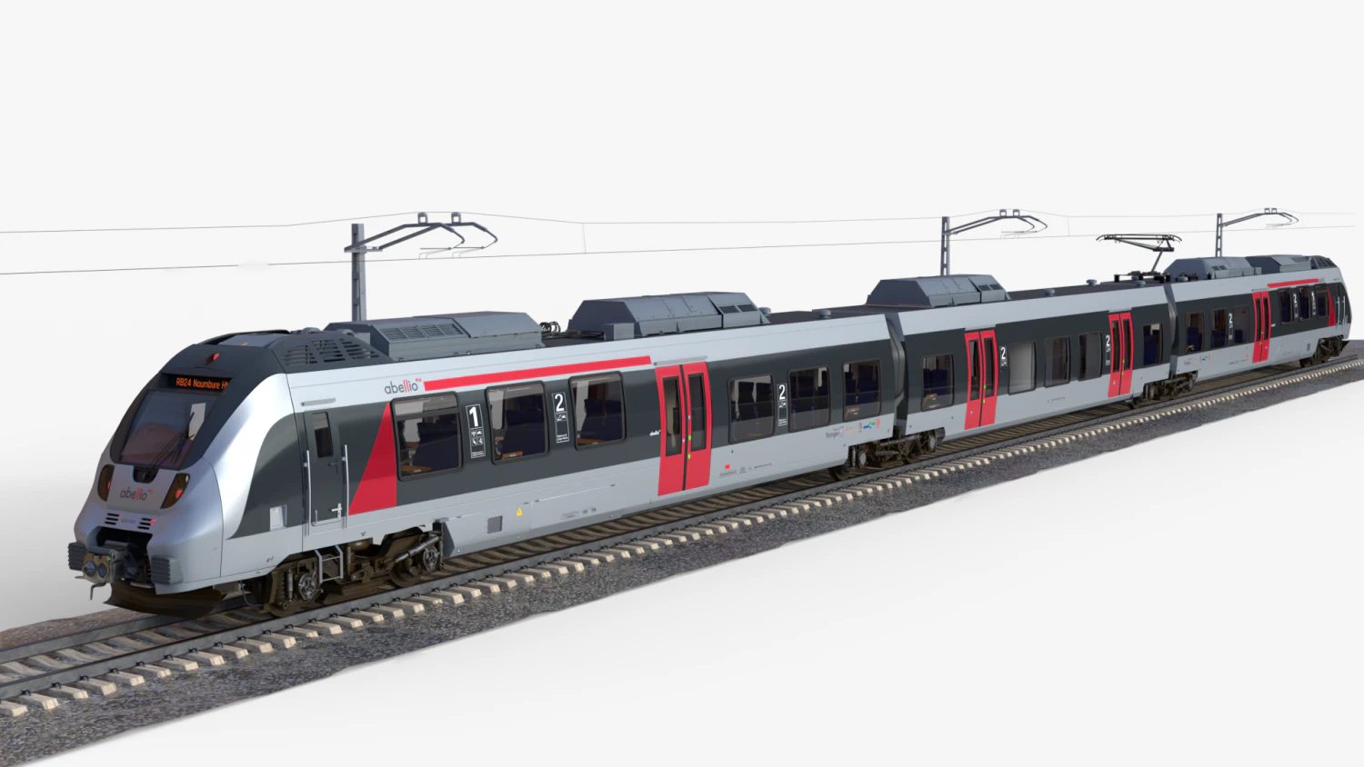 Bombardier TALENT Train Abelio RiggedAnimated 3D Model .c4d .max .obj .3ds .fbx .stl .blend 