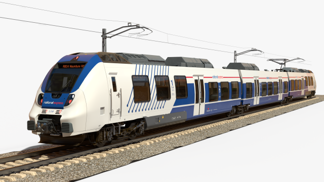 Bombardier TALENT Train National Express Rigged Animated 3D-Modell .c4d .max .obj .3ds .fbx .stl .blend 