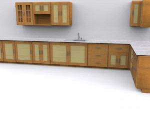 low poly kitchen interior 3D-Modell