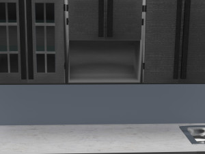 low poly kitchen grey 3D 모델