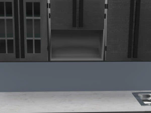 низкополигональная кухня серого цвета 3D Модель