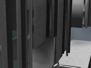 низкополигональная кухня серого цвета 3D Модель