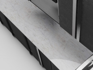 low poly kitchen grey 3D 모델