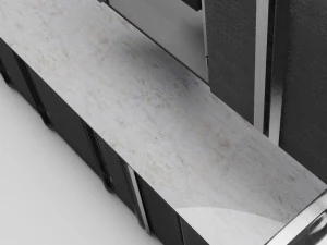 низкополигональная кухня серого цвета 3D Модель