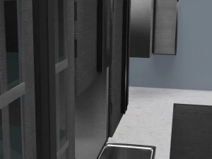 низкополигональная кухня серого цвета 3D Модель