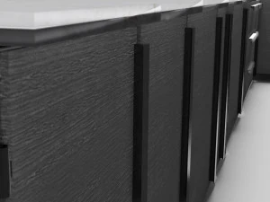 низкополигональная кухня серого цвета 3D Модель