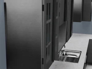 низкополигональная кухня серого цвета 3D Модель