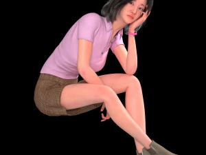 चरित्र जी 3D मॉडल